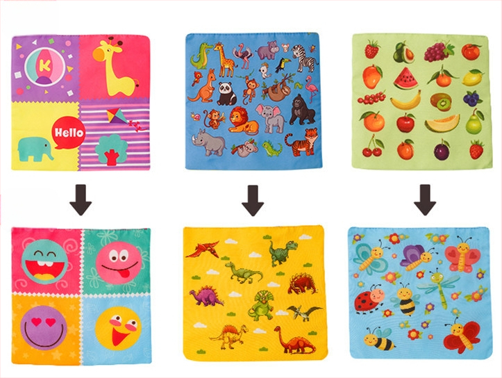 Montessori medžiaginė kūdikio žaislas pirštų treniravimui ir sensorinei plėtrai, 0–3 m.; Prekės ženklas Qing and; Pakuotė: maišelyje; Medžiaga: audinys; Įgūdžiai: rankų-akies koordinacija, sensoriniai pojūčiai, emocijos, tėvų ir vaiko bendravimas