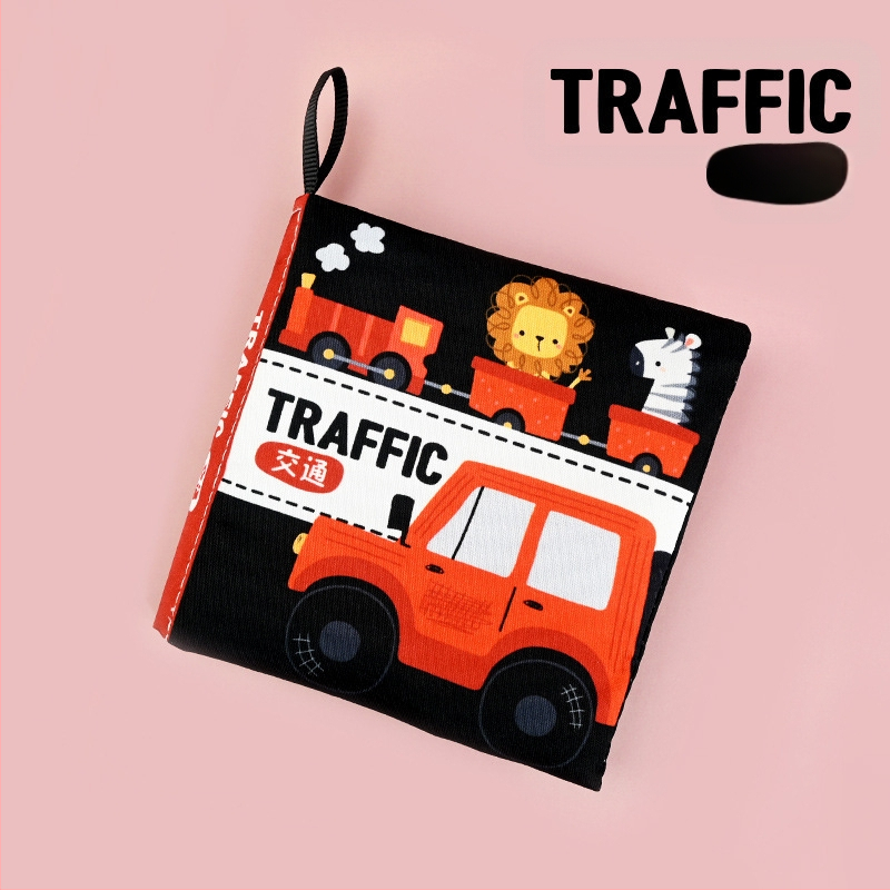 Книжка от плат за ранно образование за бебета (0–3 г.) — подпомага когнитивното и сетивното развитие, координацията ръка-око и сетивността, подходяща за дъвчене