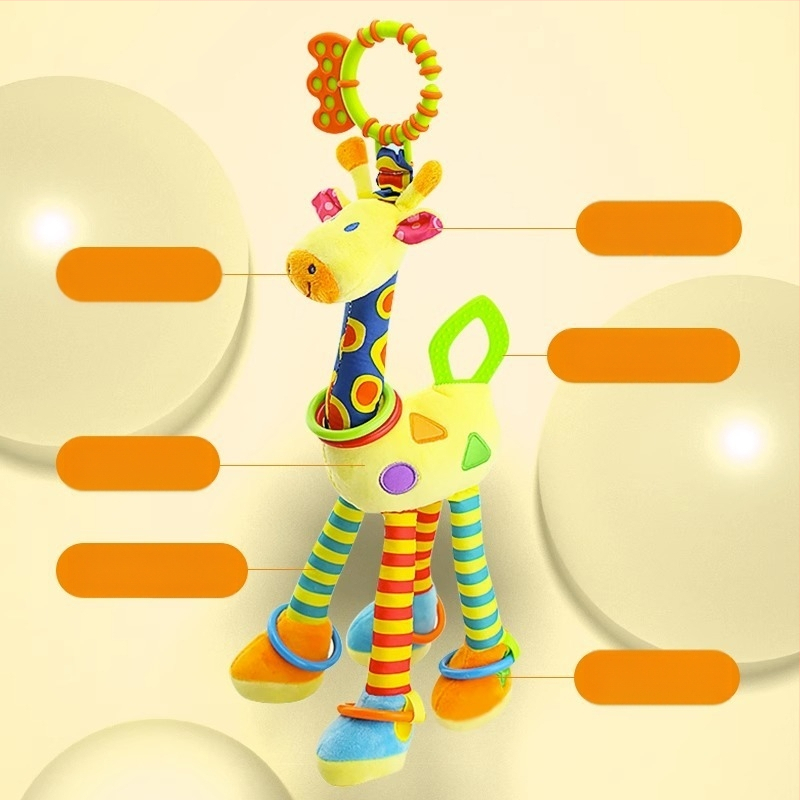 Kūdikių vežimėlio pakabukas žaislas su pūkuota lėlyte, zvoneliu — 1 vnt., be amžiaus apribojimų, kitų gebėjimų plėtra, anime paveikslėlis prieinamas, vaizdo įrašų vadovas prieinamas