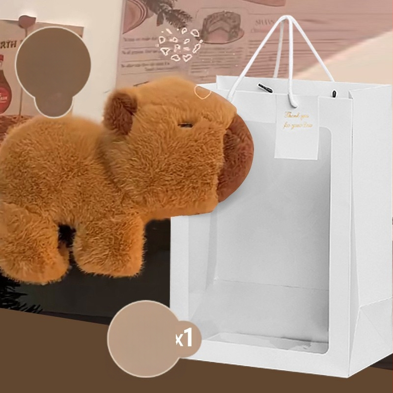 Kapibara pliušinis žaisliukas – apyrankė, užpildas PP medvilnė, labai minkštas trumpas pūkelių pliušas, 7–14 metų