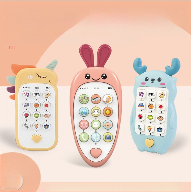 Švietimo pasakojimų mašina su simuliuotu mobiliuoju telefonu kūdikiams ir mažiems vaikams — Elektrinė, įkraunama, muzika ir balsinimas, emocinė sąveika, tėvų ir vaikų žaidimai