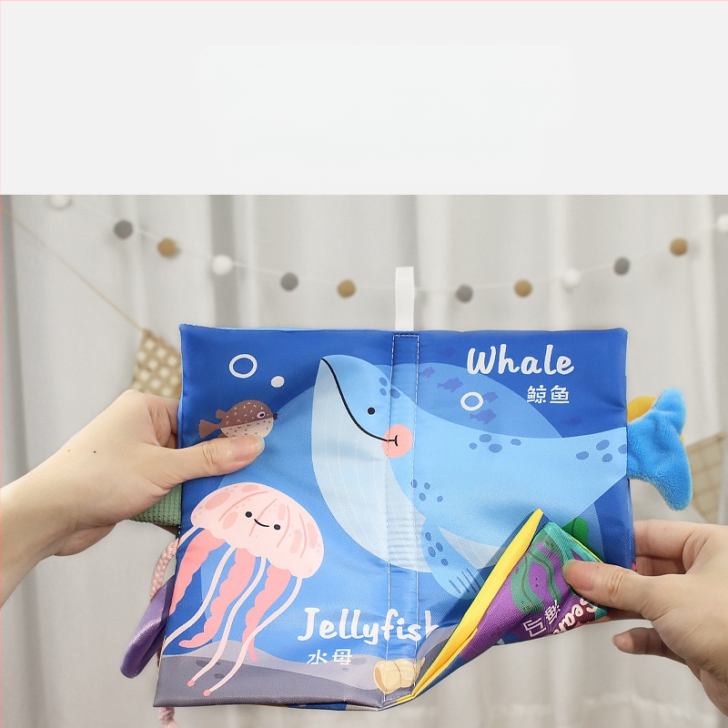 EHANBAOBI Платнена детска образователна книга за 0–3 години, издръжлива срещу разкъсване и безопасна за дъвчене, със 3D елементи