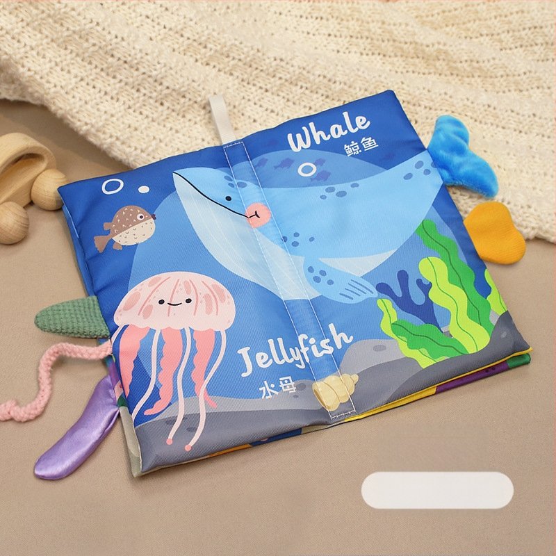 EHANBAOBI Платнена детска образователна книга за 0–3 години, издръжлива срещу разкъсване и безопасна за дъвчене, със 3D елементи