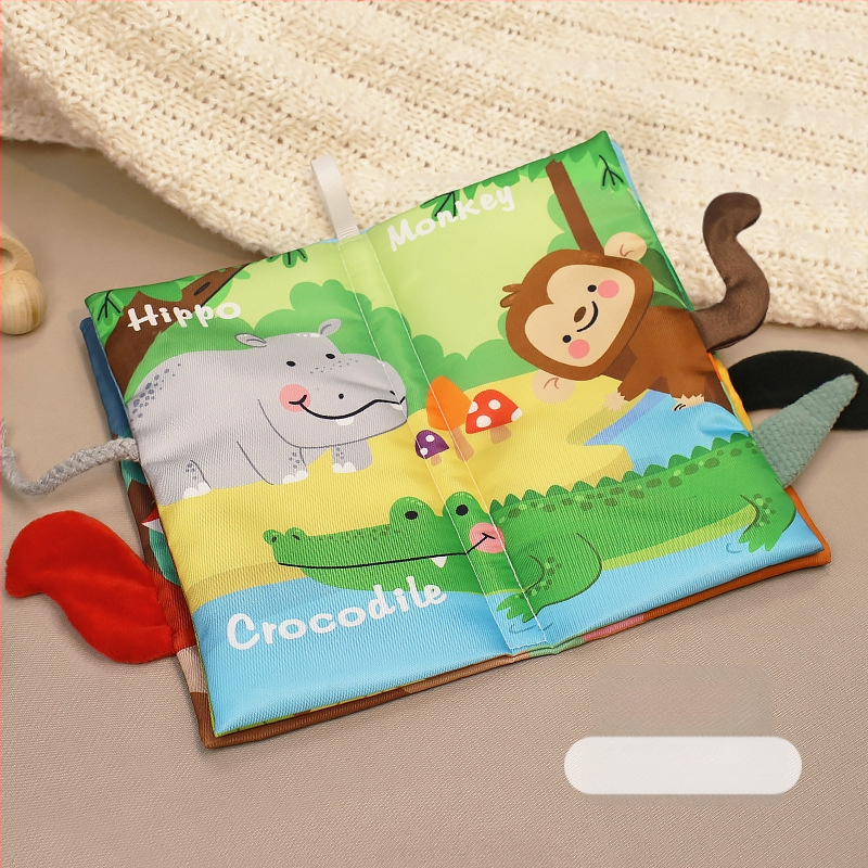 EHANBAOBI Платнена детска образователна книга за 0–3 години, издръжлива срещу разкъсване и безопасна за дъвчене, със 3D елементи
