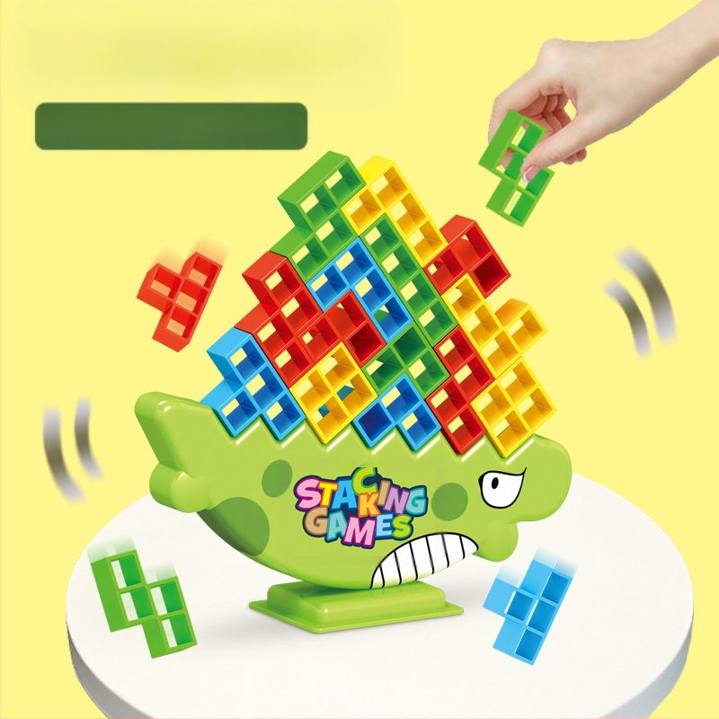 Dječja uravnotežena građevinska igra s blokovima u stilu Tetris za stolnu igru, roditelj-dijete interakcija, ABS plastika, bez električne energije, višenamjenska, za djecu 4–6 godina