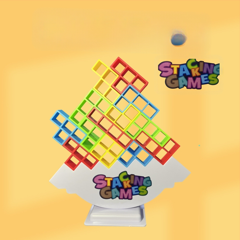 Dječja uravnotežena građevinska igra s blokovima u stilu Tetris za stolnu igru, roditelj-dijete interakcija, ABS plastika, bez električne energije, višenamjenska, za djecu 4–6 godina