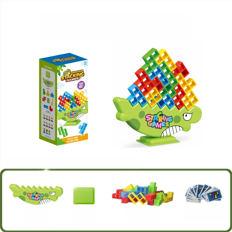 Dječja uravnotežena građevinska igra s blokovima u stilu Tetris za stolnu igru, roditelj-dijete interakcija, ABS plastika, bez električne energije, višenamjenska, za djecu 4–6 godina