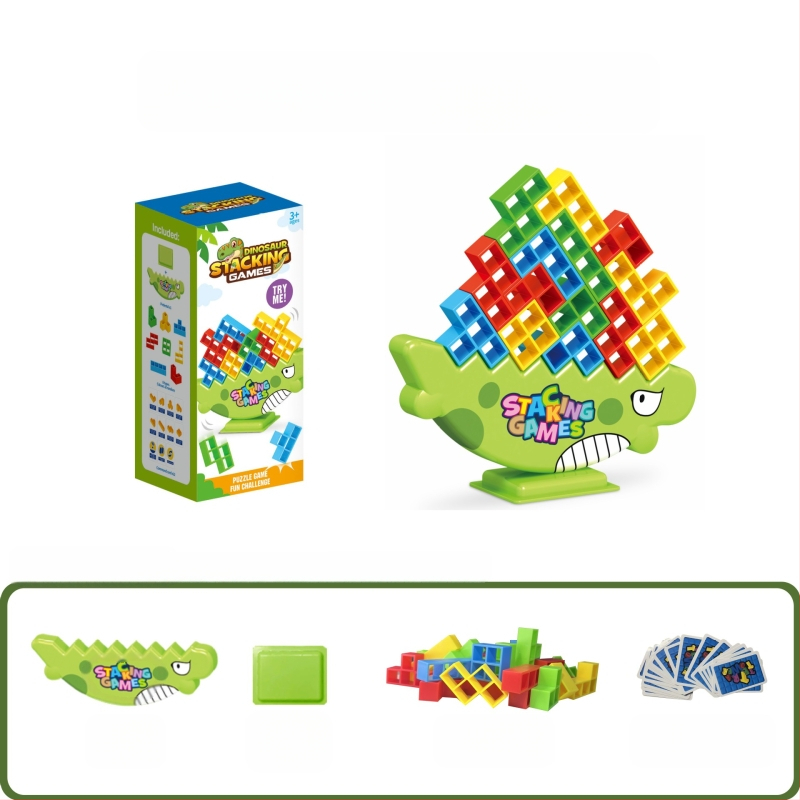 Dječja uravnotežena građevinska igra s blokovima u stilu Tetris za stolnu igru, roditelj-dijete interakcija, ABS plastika, bez električne energije, višenamjenska, za djecu 4–6 godina