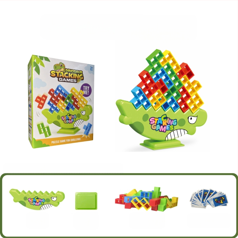 Dječja uravnotežena građevinska igra s blokovima u stilu Tetris za stolnu igru, roditelj-dijete interakcija, ABS plastika, bez električne energije, višenamjenska, za djecu 4–6 godina