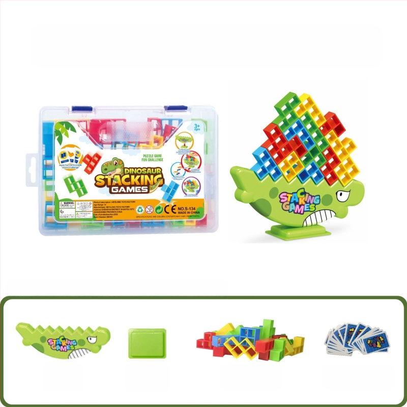 Dječja uravnotežena građevinska igra s blokovima u stilu Tetris za stolnu igru, roditelj-dijete interakcija, ABS plastika, bez električne energije, višenamjenska, za djecu 4–6 godina