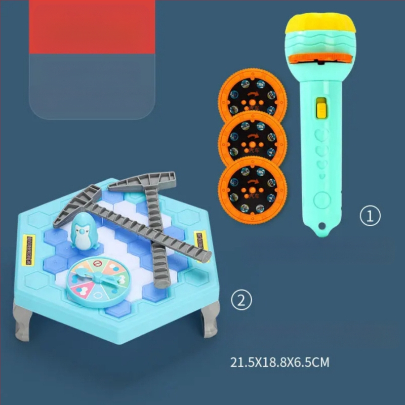 Детска интерактивна настолна игра: Спасение на пингвини и разбиване на лед — пластмаса; развива визуално възприятие, интелект и координация ръка-очи; за възрастови групи 4–6, 7–14 и 15–35.