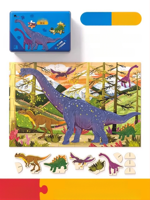 Puzle dinosaura za djecu – ravni slagalica, 100/200/300 komada, papir, DIY mogućnost, za uzrast 4–6 godina