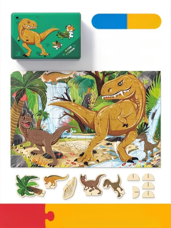 Puzle dinosaura za djecu – ravni slagalica, 100/200/300 komada, papir, DIY mogućnost, za uzrast 4–6 godina