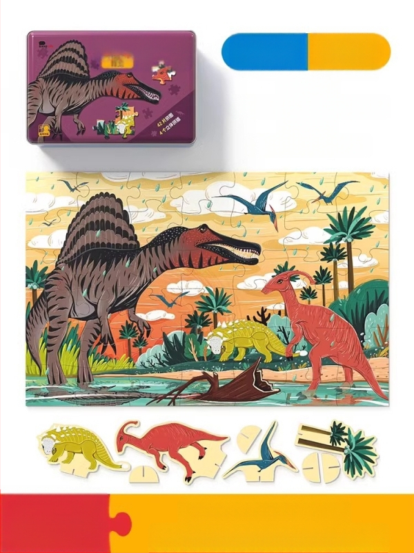 Puzle dinosaura za djecu – ravni slagalica, 100/200/300 komada, papir, DIY mogućnost, za uzrast 4–6 godina