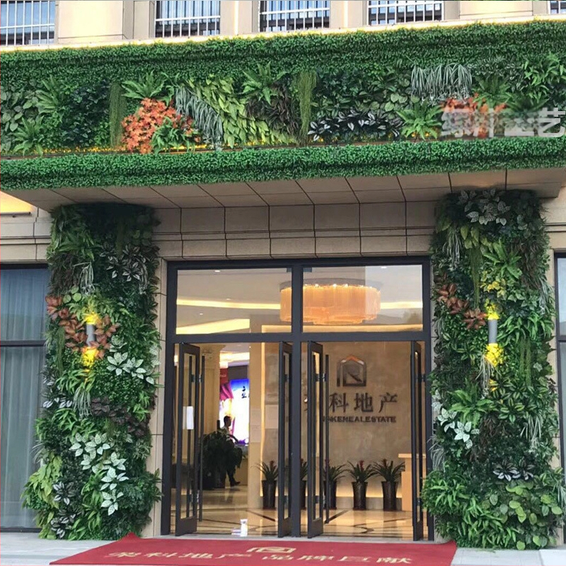 Dirbtinių augalų sienos fono dekoras parduotuvei — Green Craft, plastikas, injekcinis liejimas, įvairovė: Žalias ridikas, Panaudojimas: Dekoras, Lauko naudojimas, Vestuvės, Fotografijos rekvizitas