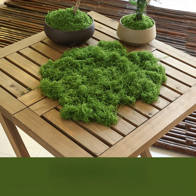 Soaring Šilkas gėlė Brushed Grass Moss Turf Mikro Peizažo Ornamentas — Drėgnas prisilietimo jausmas, vestuvėms, lauko erdvėms ir namų dekoracijai