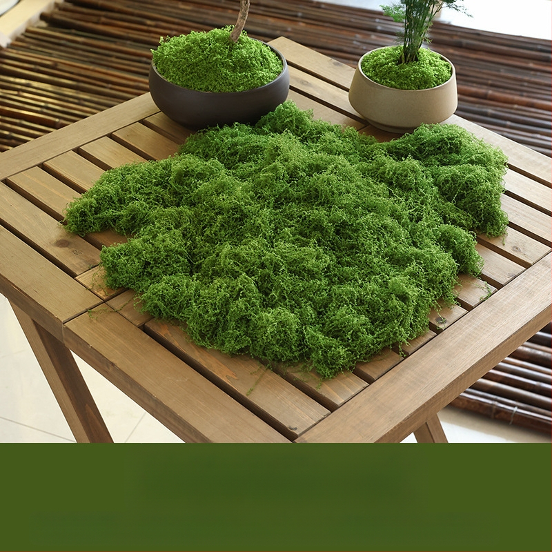 Soaring Šilkas gėlė Brushed Grass Moss Turf Mikro Peizažo Ornamentas — Drėgnas prisilietimo jausmas, vestuvėms, lauko erdvėms ir namų dekoracijai