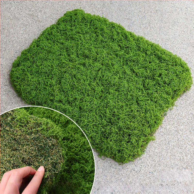 Soaring Šilkas gėlė Brushed Grass Moss Turf Mikro Peizažo Ornamentas — Drėgnas prisilietimo jausmas, vestuvėms, lauko erdvėms ir namų dekoracijai