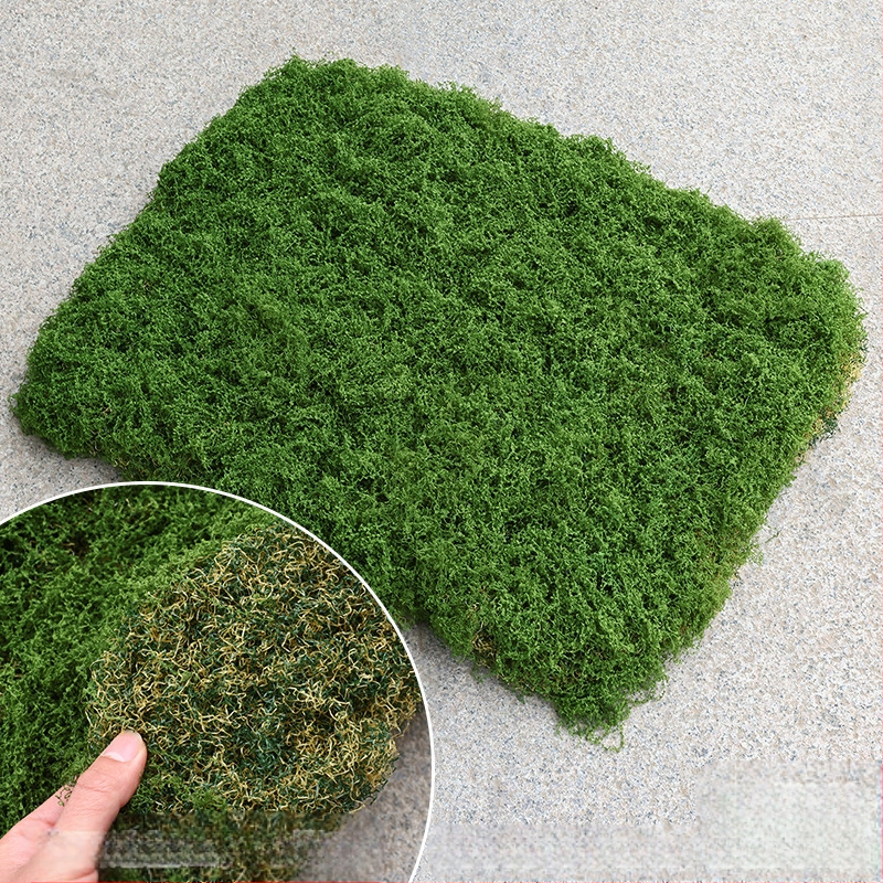Soaring Šilkas gėlė Brushed Grass Moss Turf Mikro Peizažo Ornamentas — Drėgnas prisilietimo jausmas, vestuvėms, lauko erdvėms ir namų dekoracijai