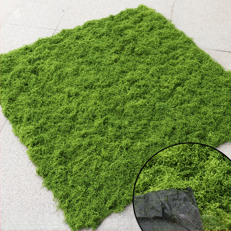 Soaring Šilkas gėlė Brushed Grass Moss Turf Mikro Peizažo Ornamentas — Drėgnas prisilietimo jausmas, vestuvėms, lauko erdvėms ir namų dekoracijai
