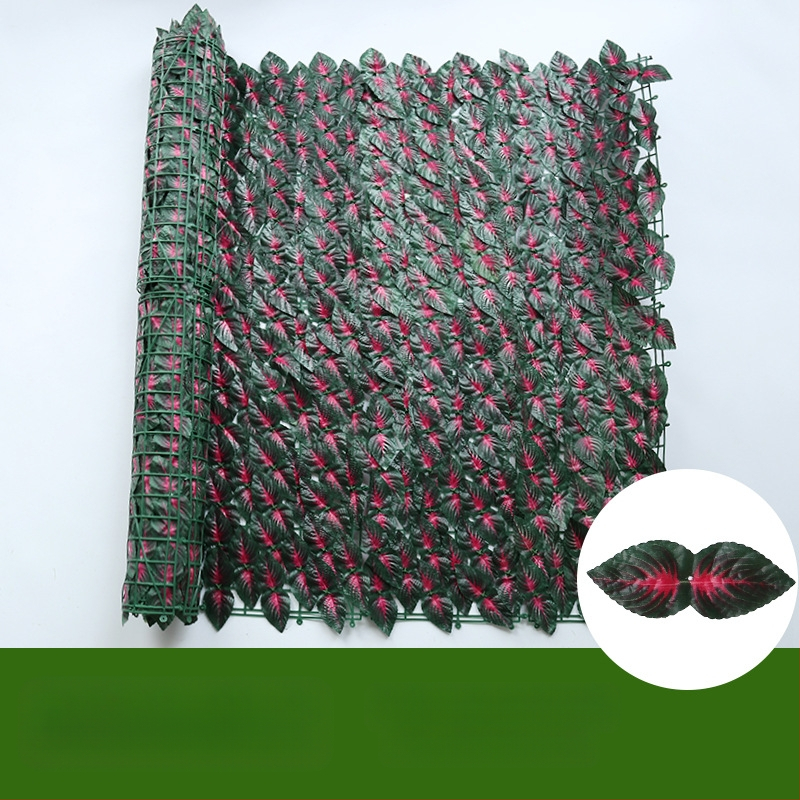 Dirbtinė tvora su žaliais pothoso lapais balkonui ir kiemui, plastikas, 50 cm aukštis