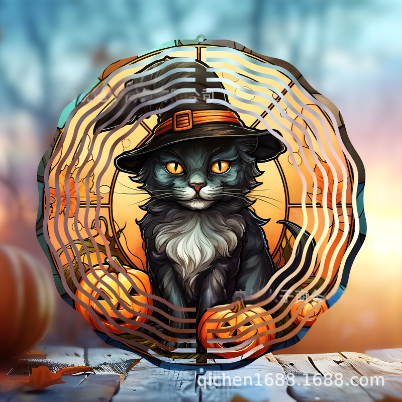 Mandala 3D besisukantis vėjo spinners dekoracija namams ir sodui, metalas, spaudinys dizainas