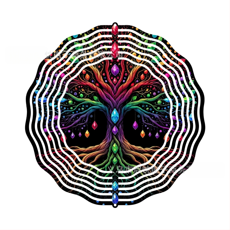 Mandala 3D besisukantis vėjo spinners dekoracija namams ir sodui, metalas, spaudinys dizainas