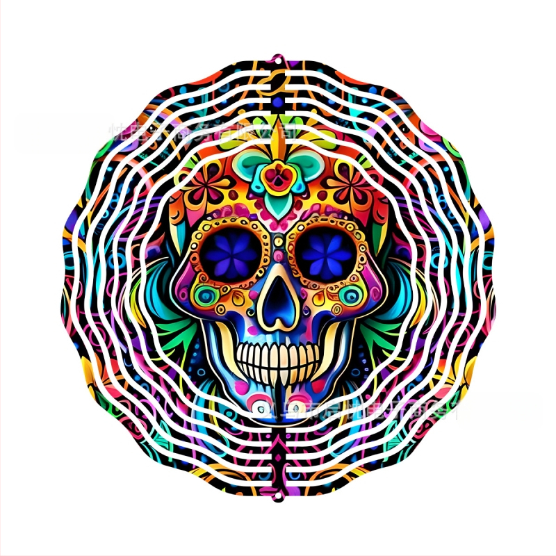 Mandala 3D besisukantis vėjo spinners dekoracija namams ir sodui, metalas, spaudinys dizainas