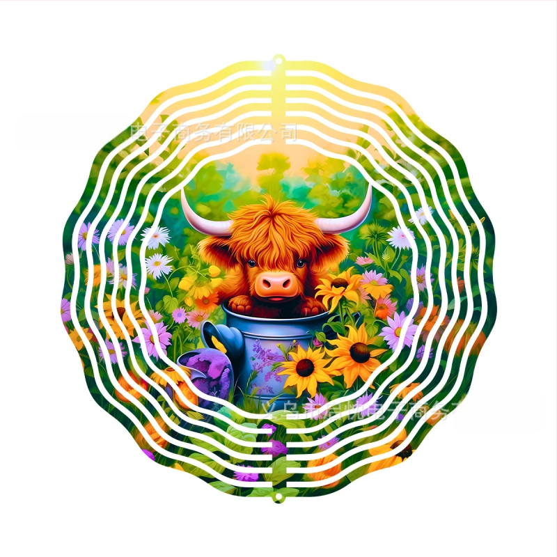 Mandala 3D besisukantis vėjo spinners dekoracija namams ir sodui, metalas, spaudinys dizainas