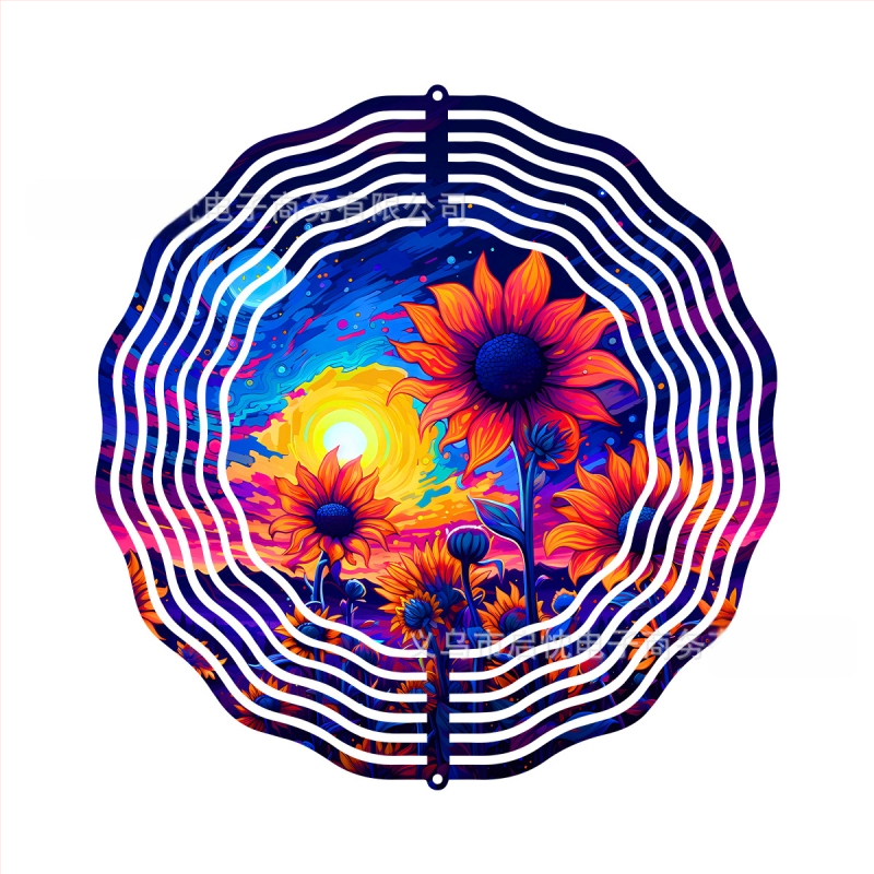 Mandala 3D besisukantis vėjo spinners dekoracija namams ir sodui, metalas, spaudinys dizainas
