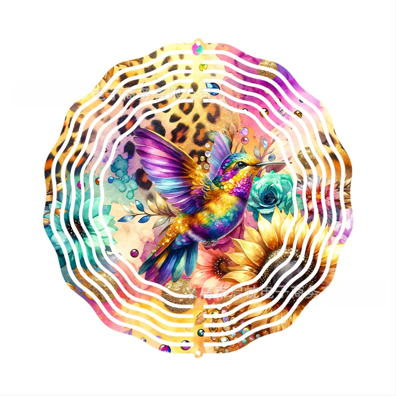 Mandala 3D besisukantis vėjo spinners dekoracija namams ir sodui, metalas, spaudinys dizainas