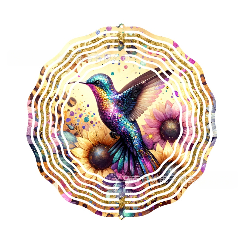 Mandala 3D besisukantis vėjo spinners dekoracija namams ir sodui, metalas, spaudinys dizainas