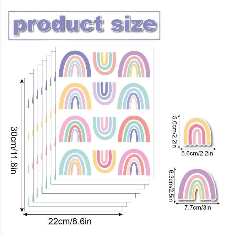 Carpenter`s Line PVC lipnus sienų lipdukas – boho/Ins stilius, širdies ir vaivorykštės motyvas, graffiti sienų lipdukas, svetainė, miegamasis, studija, įėjimas