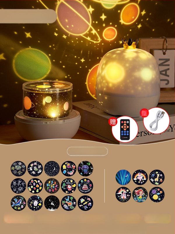 Projektor zvjezdanog neba noćna svjetlost za djecu, projekcija zvijezda i glazbeni zvuk, plastično kućište, za uzrast 4-6 godina