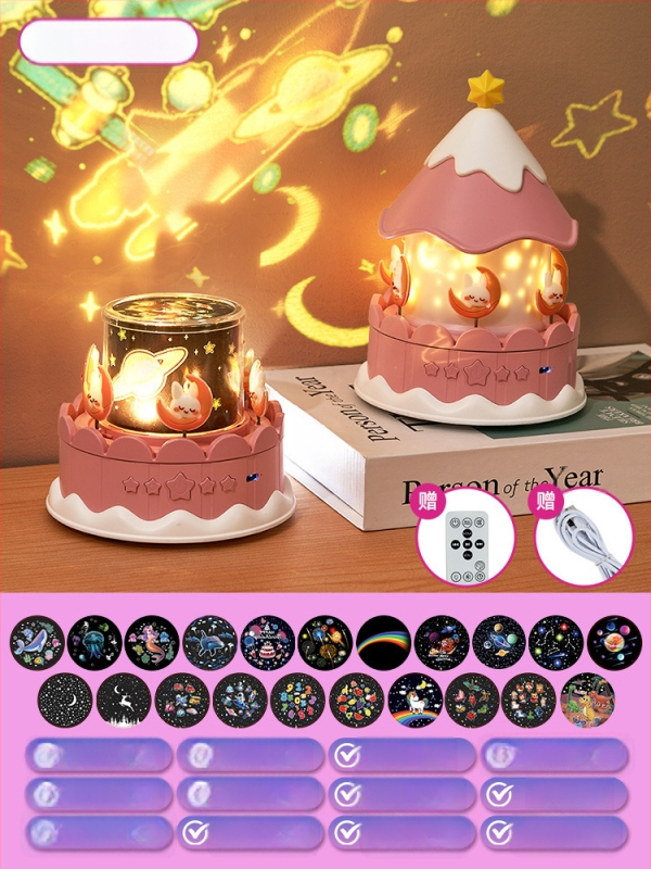 Projektor zvjezdanog neba noćna svjetlost za djecu, projekcija zvijezda i glazbeni zvuk, plastično kućište, za uzrast 4-6 godina