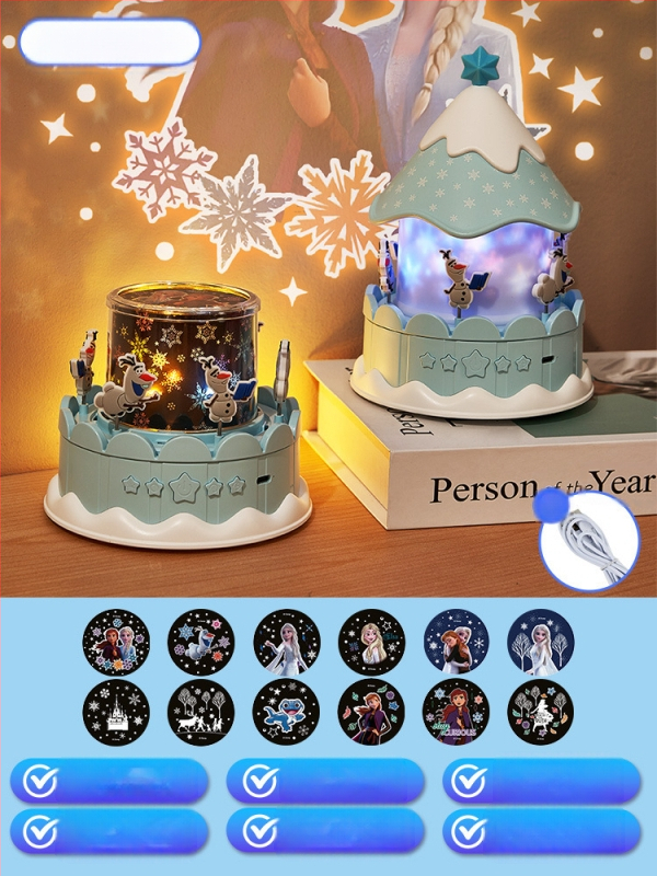 Projektor zvjezdanog neba noćna svjetlost za djecu, projekcija zvijezda i glazbeni zvuk, plastično kućište, za uzrast 4-6 godina