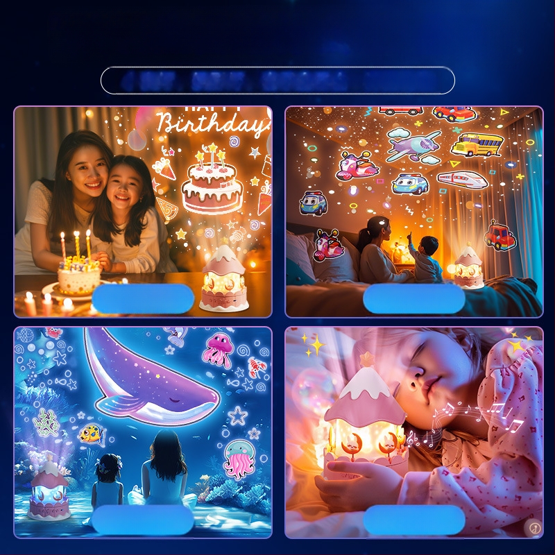 Projektor zvjezdanog neba noćna svjetlost za djecu, projekcija zvijezda i glazbeni zvuk, plastično kućište, za uzrast 4-6 godina