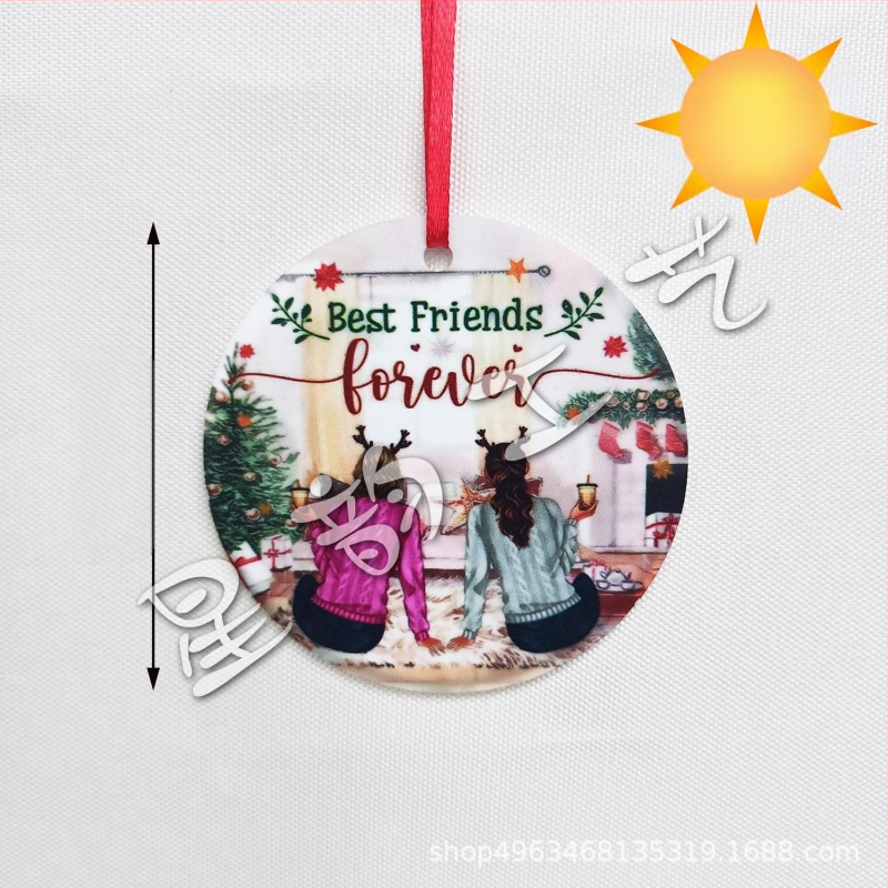 Akrilinis apvalus pakabukas namų dekorui, graviravimas ir spauda, prekės ženklas Star rhyme (IP autorizacija: Nėra)