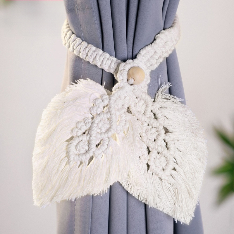 Κουρτινό κορδόνι φούντας, μποέμ στυλ, χειροποίητο βαμβακερό νήμα, ArtiLady