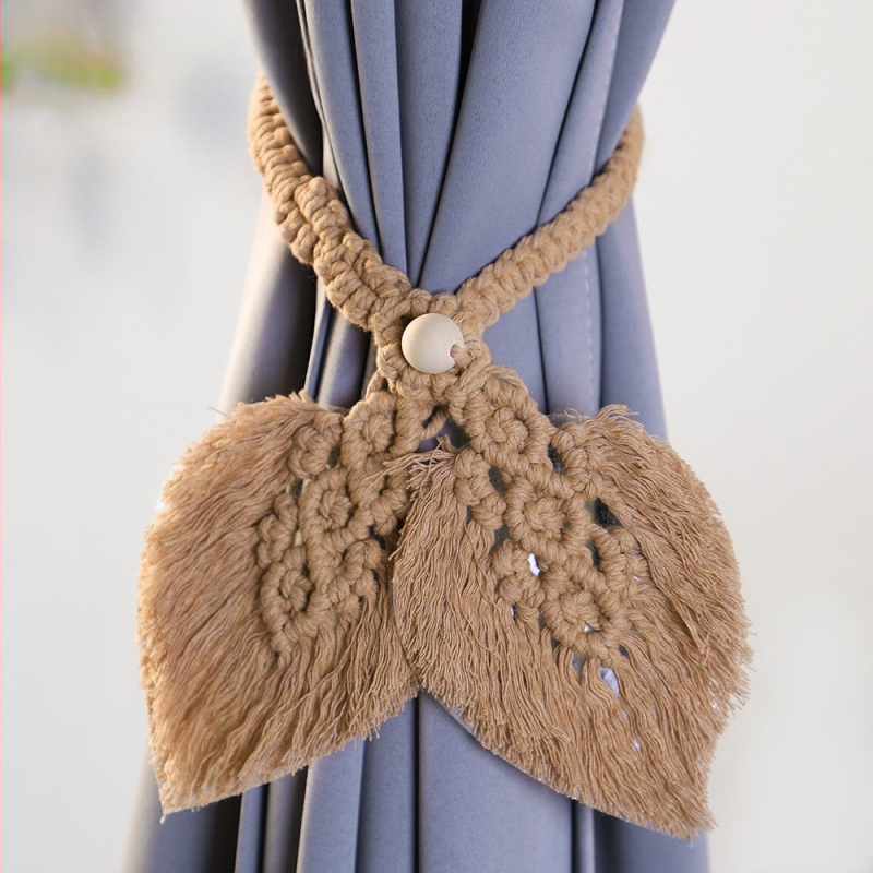 Κουρτινό κορδόνι φούντας, μποέμ στυλ, χειροποίητο βαμβακερό νήμα, ArtiLady