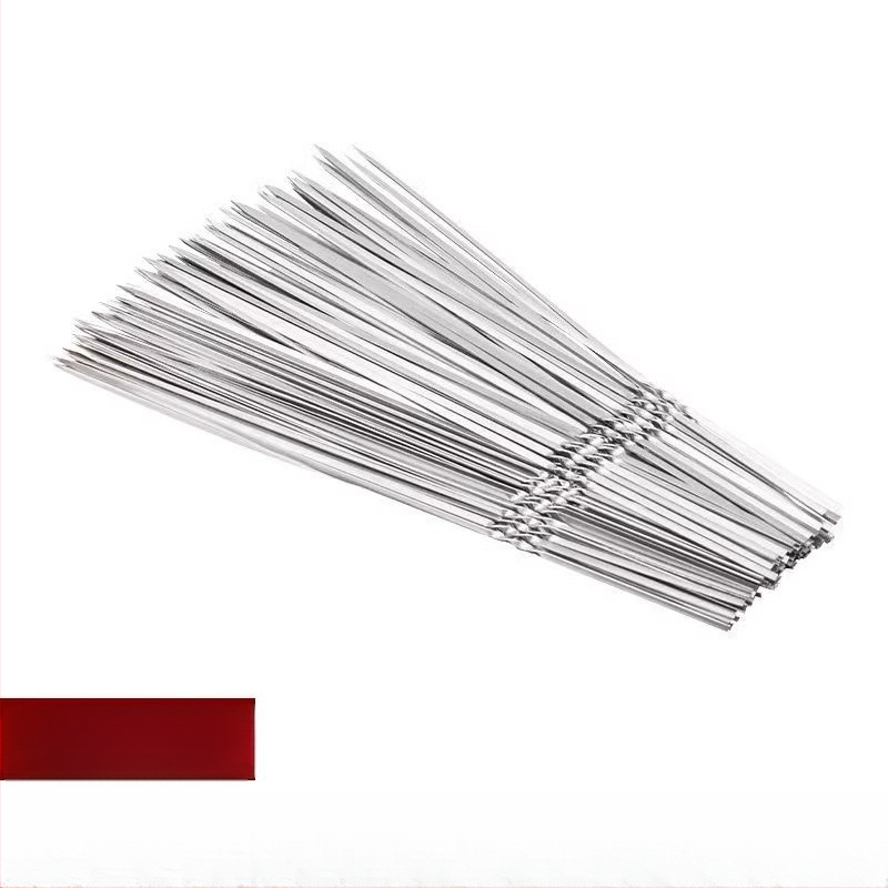 Καλαμάκια μπάρμπεκιου από ανοξείδωτο χάλυβα, επίπεδα, στυλ πιρουνιού