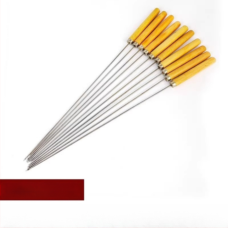 Καλαμάκια μπάρμπεκιου από ανοξείδωτο χάλυβα, επίπεδα, στυλ πιρουνιού