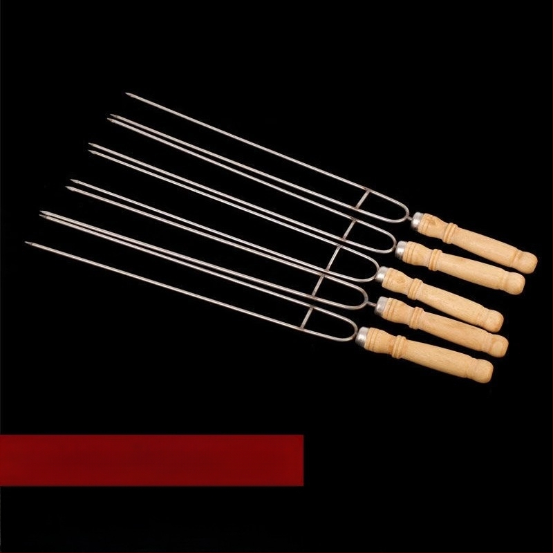 Καλαμάκια μπάρμπεκιου από ανοξείδωτο χάλυβα, επίπεδα, στυλ πιρουνιού