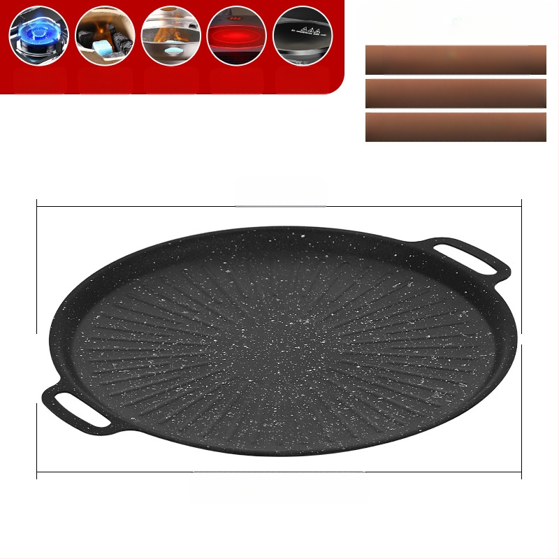 Maifan akmens grilio keptuvė, Korėjos stiliaus Teppanyaki, apvali geležis, nešiojama, nelipni