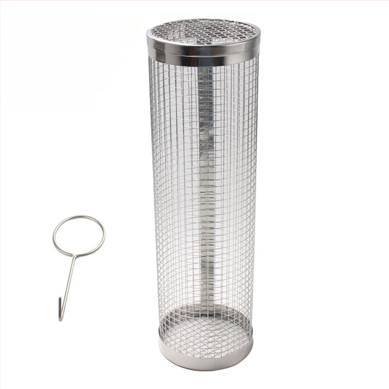 Apskrito formos 304 nerūdijančio plieno kepsninės grotelės cilindrinės formos, presuotu apdirbimu, nuimama, sveria 110–130 g