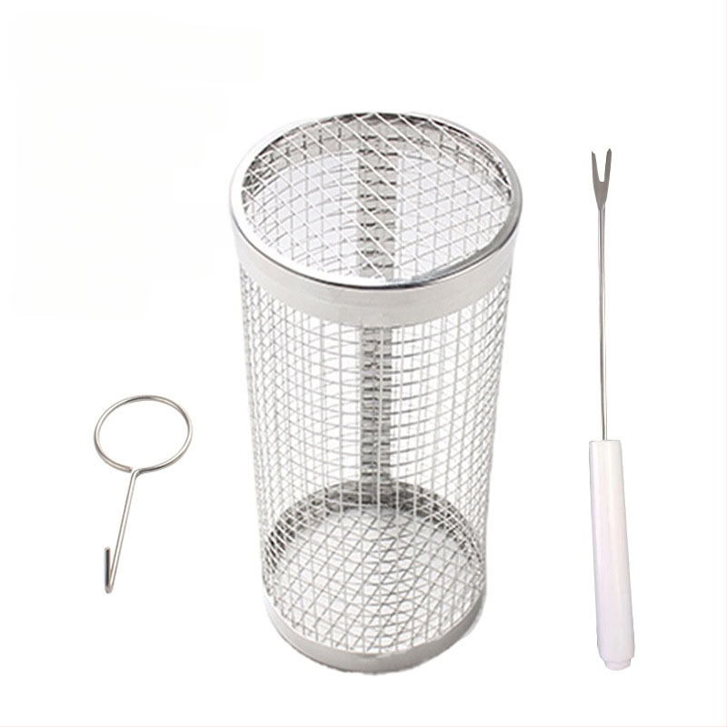 Apskrito formos 304 nerūdijančio plieno kepsninės grotelės cilindrinės formos, presuotu apdirbimu, nuimama, sveria 110–130 g