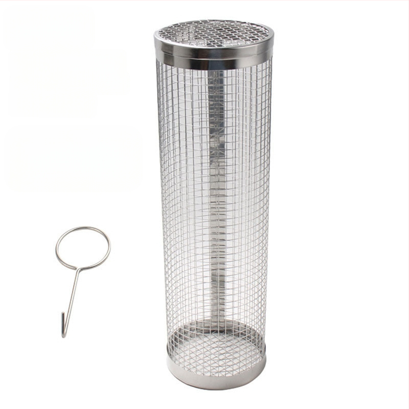 Apskrito formos 304 nerūdijančio plieno kepsninės grotelės cilindrinės formos, presuotu apdirbimu, nuimama, sveria 110–130 g