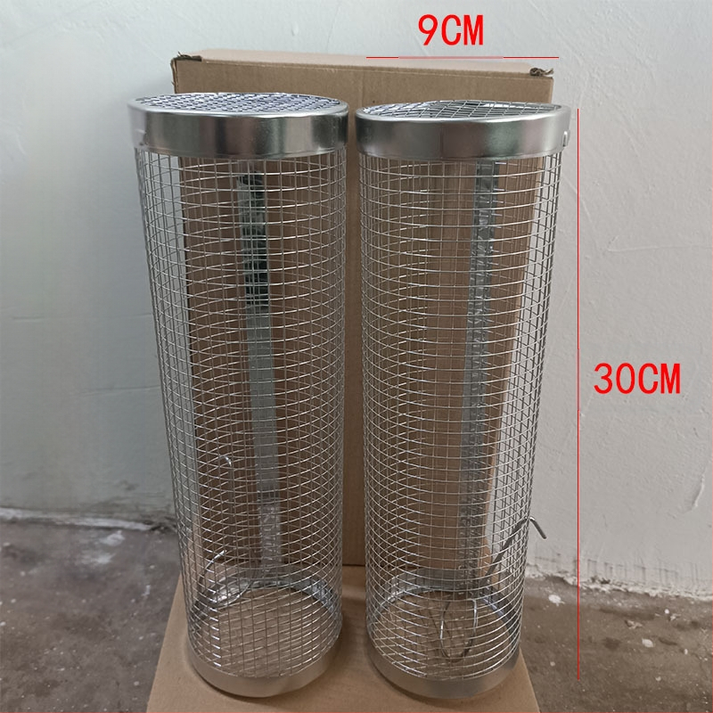 Apskrito formos 304 nerūdijančio plieno kepsninės grotelės cilindrinės formos, presuotu apdirbimu, nuimama, sveria 110–130 g