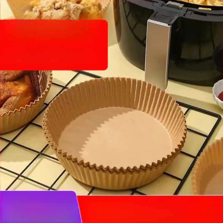 Apvalus kepimo popierius oro fritezei su riebalų atsparia danga, vienkartinis, iš medienos pulpo, 35 gsm