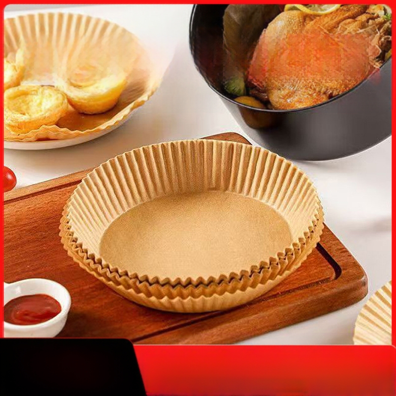 Apvalus kepimo popierius oro fritezei su riebalų atsparia danga, vienkartinis, iš medienos pulpo, 35 gsm